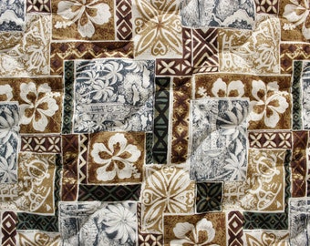Ninthisle Original Made in Hawaii Quilted Fabric Aloha Tower Brown - 56" Wide