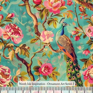 Ornament Art Rayon Fabric by the Yard - NinthIsle Inspiration Exclusive Elegant Art Bulk Order Available