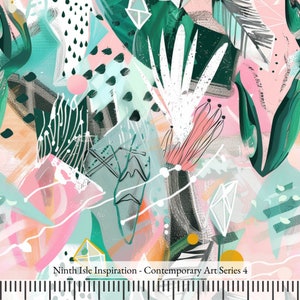 Print in Hawaii, Contemporary Art Cotton Fabric by the Yard - NinthIsle Inspiration Exclusive Creative Art Bulk Order Available