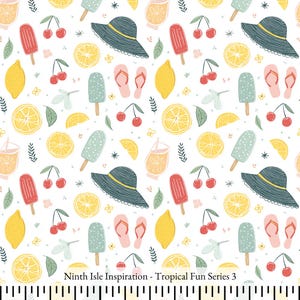 Tropical Fun Rayon Fabric by the Yard - NinthIsle Inspiration Exclusive Elegant Art Bulk Order Available