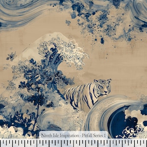 Print in Hawaii, Pitfall Cotton Fabric by the Yard - NinthIsle Inspiration Exclusive Elegant Art Bulk Order Available