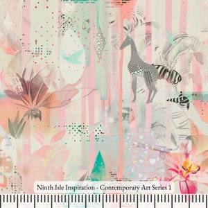 Print in Hawaii, Contemporary Art Cotton Fabric by the Yard - NinthIsle Inspiration Exclusive Creative Art Bulk Order Available