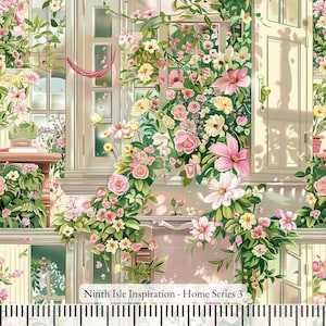 Home Rayon Fabric by the Yard - NinthIsle Inspiration Exclusive Elegant Art Bulk Order Available