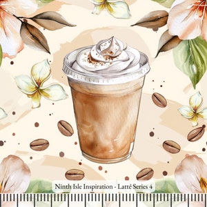 Print in Hawaii, Latté Cotton Fabric by the Yard - NinthIsle Inspiration Exclusive Elegant Art Bulk Order Available