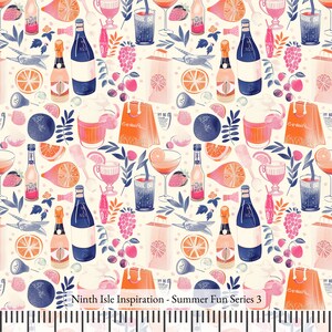 Print in Hawaii, Summer Fun Cotton Fabric by the Yard - NinthIsle Inspiration Exclusive Fun Art Bulk Order Available