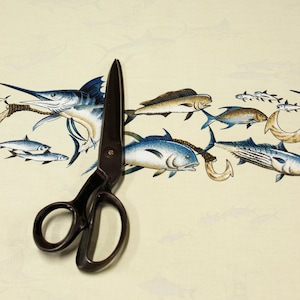 Marlin Fish - Fabric by the Yard - 100% Cotton - 45&quot;