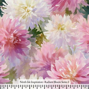 Print in Hawaii, Radiant Bloom Cotton Fabric by the Yard - NinthIsle Inspiration Exclusive Elegant Art Bulk Order Available
