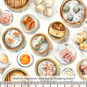 Print in Hawaii, Dim-Sum In Hongkong Cotton Fabric by the Yard - NinthIsle Inspiration Exclusive Creative Art Bulk Order Available