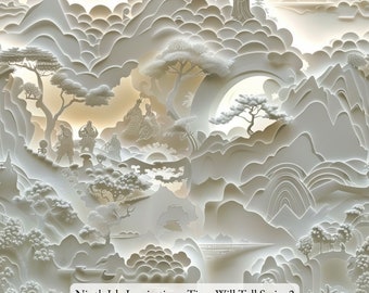 Time Will Tell Rayon Fabric by the Yard - NinthIsle Inspiration Exclusive Elegant Art Bulk Order Available