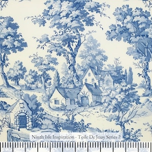 Tela de algodón Toile De Jouy cortada a medida - Arte elegante exclusivo de NinthIsle Inspiration Pedido al por mayor disponible