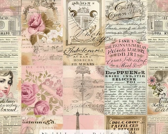 Parisian Cotton Fabric by the Yard - NinthIsle Inspiration Exclusive Elegant Art Bulk Order Available