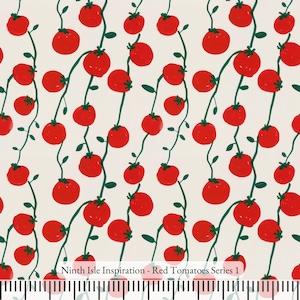 Rote Tomaten Viskose Stoff Große Lagerware - NinthIsle Inspiration Exklusive Elegante Kunst Großbestellung möglich