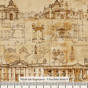 Print in Hawaii, Classicism Cotton Fabric by the Yard - NinthIsle Inspiration Exclusive Elegant Art Bulk Order Available