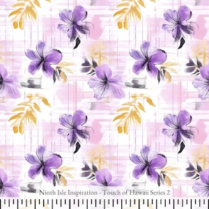 Touch Of Hawaii Cotton Fabric by the Yard - NinthIsle Inspiration Exclusive Romantic Art Bulk Order Available