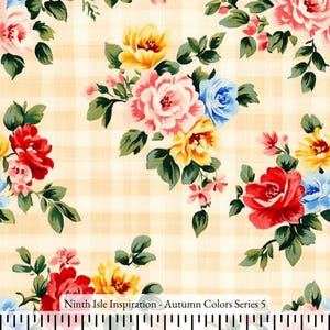 Print in Hawaii, Autumn Colors Cotton Fabric by the Yard - NinthIsle Inspiration Exclusive Elegant Art Bulk Order Available