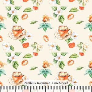 Print in Hawaii, Latté Cotton Fabric by the Yard - NinthIsle Inspiration Exclusive Elegant Art Bulk Order Available