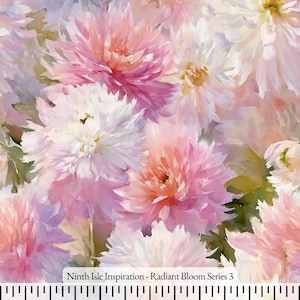 Print in Hawaii, Radiant Bloom Cotton Fabric by the Yard - NinthIsle Inspiration Exclusive Elegant Art Bulk Order Available