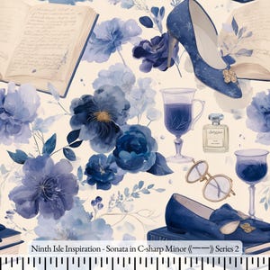 Sonata Cotton Fabric by the Yard - NinthIsle Inspiration Exclusive Elegant Creative Art Bulk Order Available