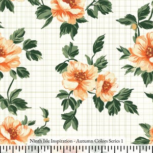 Print in Hawaii, Autumn Colors Cotton Fabric by the Yard - NinthIsle Inspiration Exclusive Elegant Art Bulk Order Available