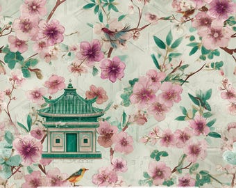 Print in Hawaii Fabric, Senbazuru Cotton Poplin Fabric by the Yard