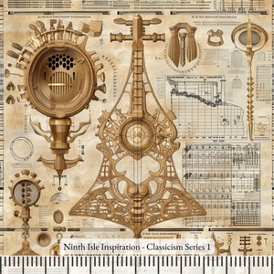 Print in Hawaii, Classicism Cotton Fabric by the Yard - NinthIsle Inspiration Exclusive Elegant Art Bulk Order Available