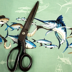 Marlin Fish - Fabric by the Yard - 100% Cotton - 45&quot;