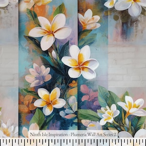 Tkanina bawełniana Plumeria Wall Art cięta na wymiar - NinthIsle Inspiration Exclusive Elegant Art Dostępne zamówienie hurtowe