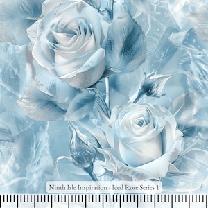 Iced Rose Rayon Fabric by the Yard - NinthIsle Inspiration Exclusive Elegant Art Bulk Order Available
