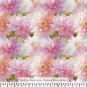 Print in Hawaii, Radiant Bloom Cotton Fabric by the Yard - NinthIsle Inspiration Exclusive Elegant Art Bulk Order Available