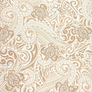 Tribal Honu Whirls - Fabric by the Yard - 100% Cotton - 45"