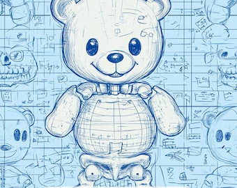 Fabric Print in HI, Bear With Me Rayon Fabric by the Yard