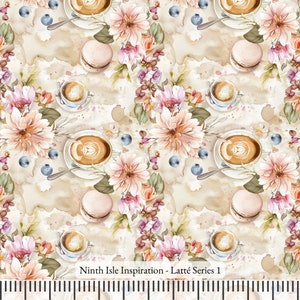 Print in Hawaii, Latté Cotton Fabric by the Yard - NinthIsle Inspiration Exclusive Elegant Art Bulk Order Available