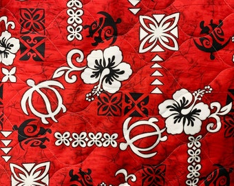 Ninthisle Original, gemaakt in Hawaï, gewatteerde stof met schildpaddenprint (Tapa) - 142 cm breed - microvezel