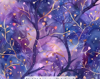 Violet Rayon Fabric by the Yard - NinthIsle Inspiration Exclusive Elegant Art Bulk Order Available