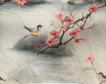 Print in Hawaii Fabric, Shyness Cotton Poplin Fabric by the Yard