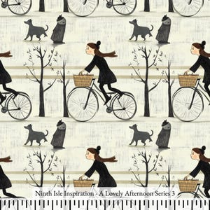 A Lovely Afternoon Cotton Fabric by the Yard - NinthIsle Inspiration Exclusive Elegant Art Bulk Order Available