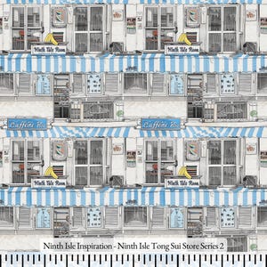Ninth Isle Tong Sui Store Cotton Fabric by the Yard - NinthIsle Inspiration Exclusive Elegant Art Bulk Order Available