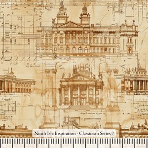 Print in Hawaii, Classicism Cotton Fabric by the Yard - NinthIsle Inspiration Exclusive Elegant Art Bulk Order Available