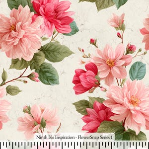 FlowerSnap Rayon Fabric by the Yard - NinthIsle Inspiration Exclusive Elegant Art Bulk Order Available
