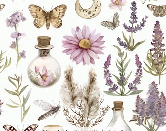Print in Hawaii Fabric, Herbs Cotton Poplin Fabric by the Yard