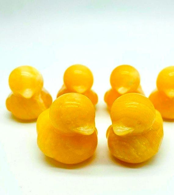 Yellow Calcite Duck Crystal: Carved Healing Stone