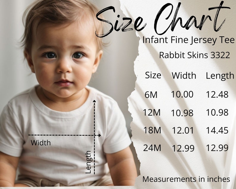 Rabbit Skins 3322 Size Chart Rabbit Skins Infant Fine Jersey Etsy