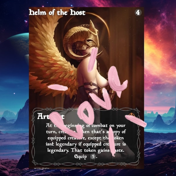 Helm of the host MTG card PROXY