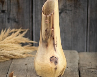 Handmade Walnut Vase for Dried Flowers or Home Décor | Natural Beeswax Finish