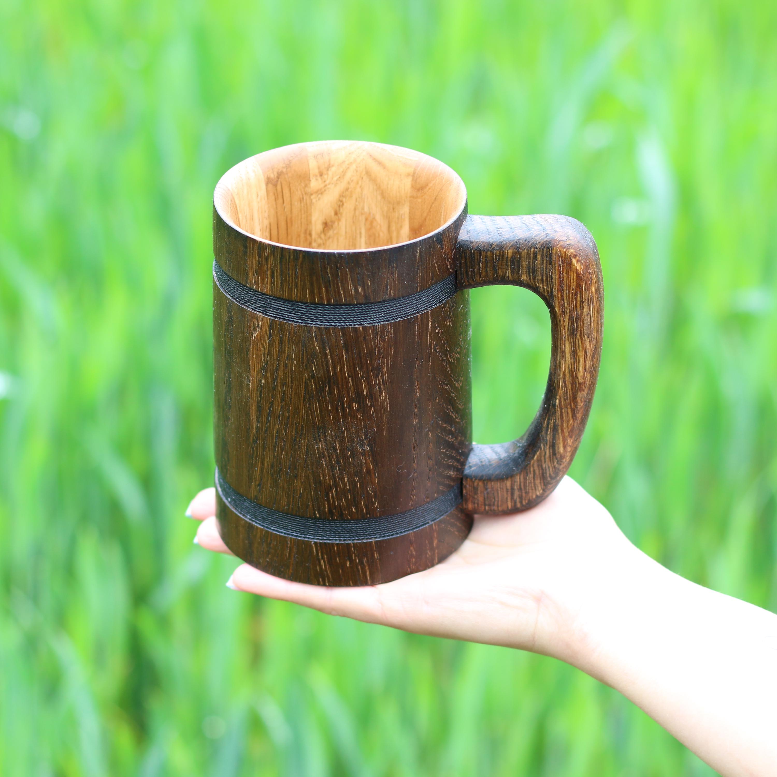 Handcrafted Oak Beer Mug: 20 Oz Rustic Wooden Tankard - Etsy