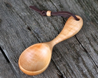Hand-Carved Wooden Spoon from Natural Wood (17 cm / 6.7 inches)