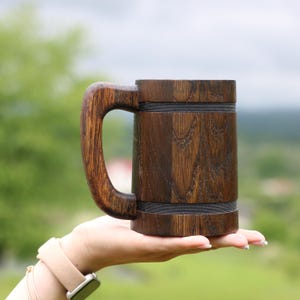 Detail of the wooden handle and surface grain.