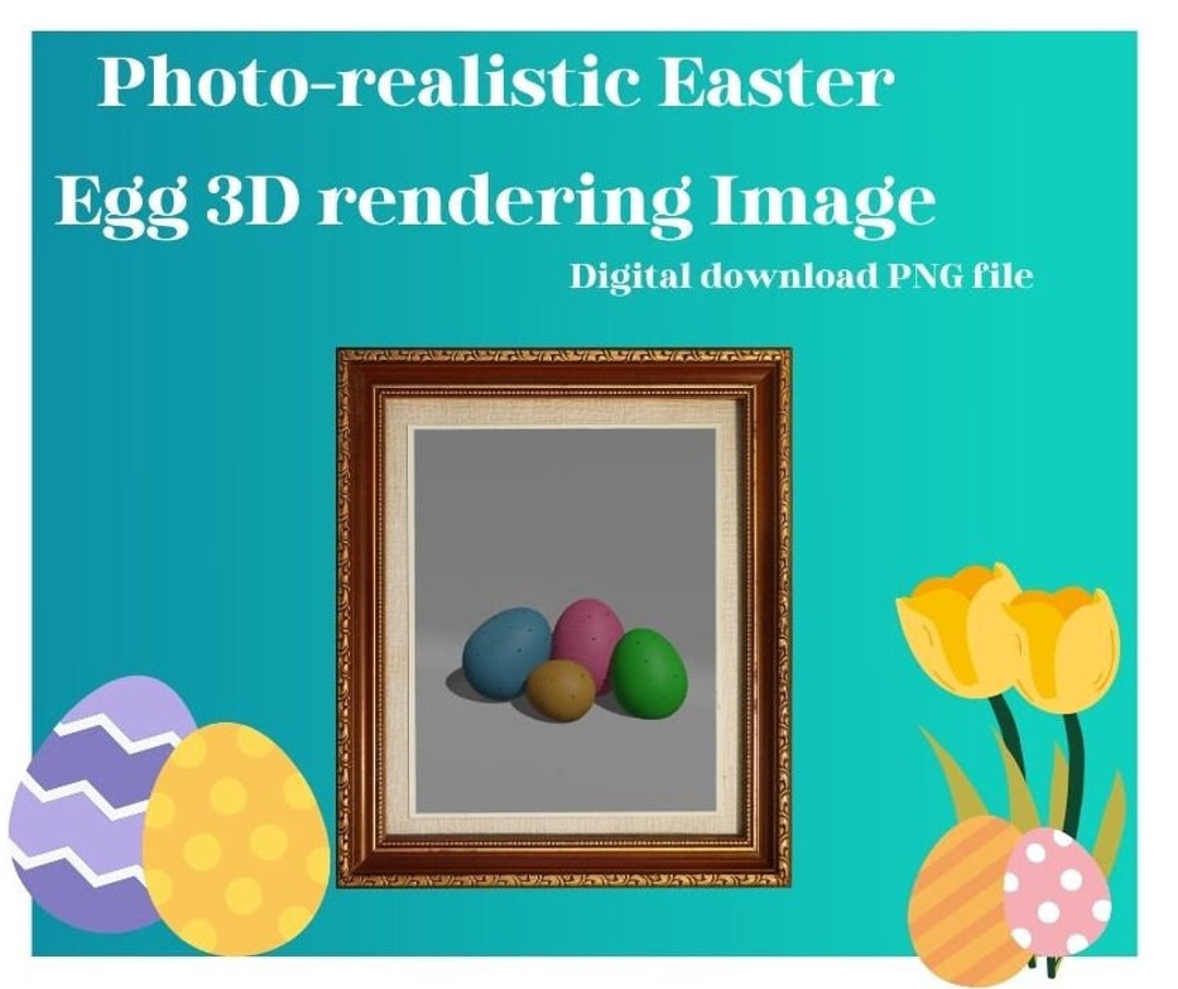 Photo-realistic Easter Eggs 3D Rendering (digital Download PNG File ...