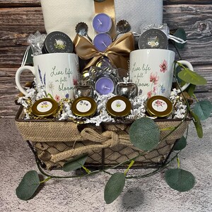 Tea For Two Gift Basket || Artisan Tea Basket || Tea Time Collection || Botanical Gift Basket || Spring Flower Basket || Artisan Jelly Gift