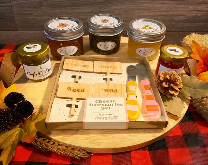 Charcuterie Board with Artisan Jellies || Gourmet Gift || Artisan Gift || Cheese Board and Jelly Spread || Gourmet Jelly Set || Foodie Gift